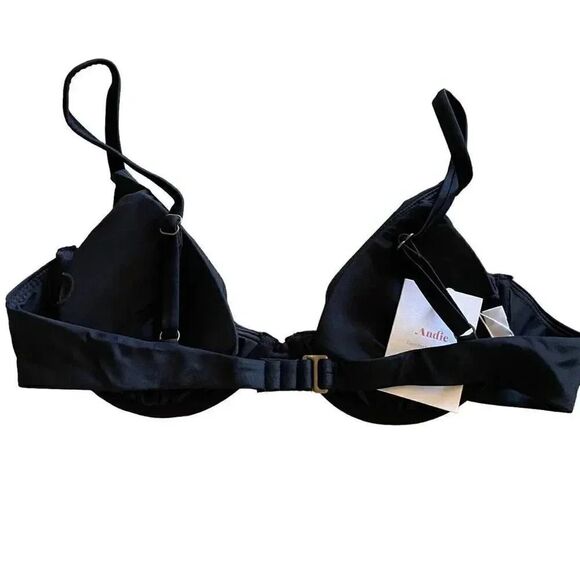 Andie The Sicily Bikini Black  Adjustable Straps Underwire Top
Bra Size M #1452 - Picture 4 of 10